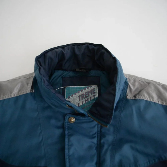 Vintage Extreme Limit Teal and Navy Zip Up winter Jacket Coat XL - Picture 12 of 12